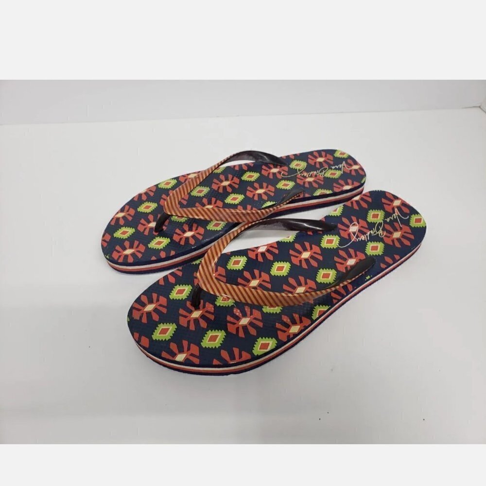 Vera Bradley Sandals Sun Valley Navy Green Beach Aztec Women's M 7-8